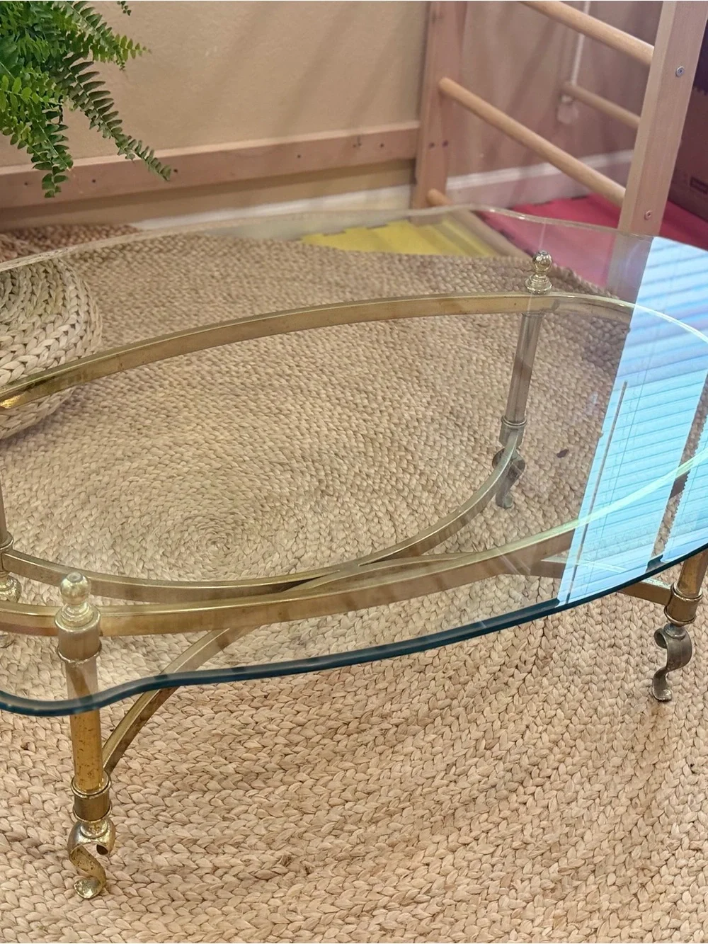 Hollywood Style Regency Brass Swan Table
